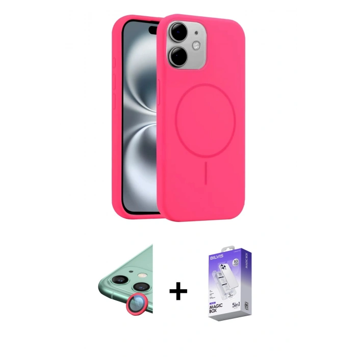 MARSİLYAN™- iPhone 11 Kılıf Yankı Form Serisi - Siyah Bilvis 5in1 3D Magic Cam Ekran Koruyucu + Raze Metal Kamera Lens - KI
