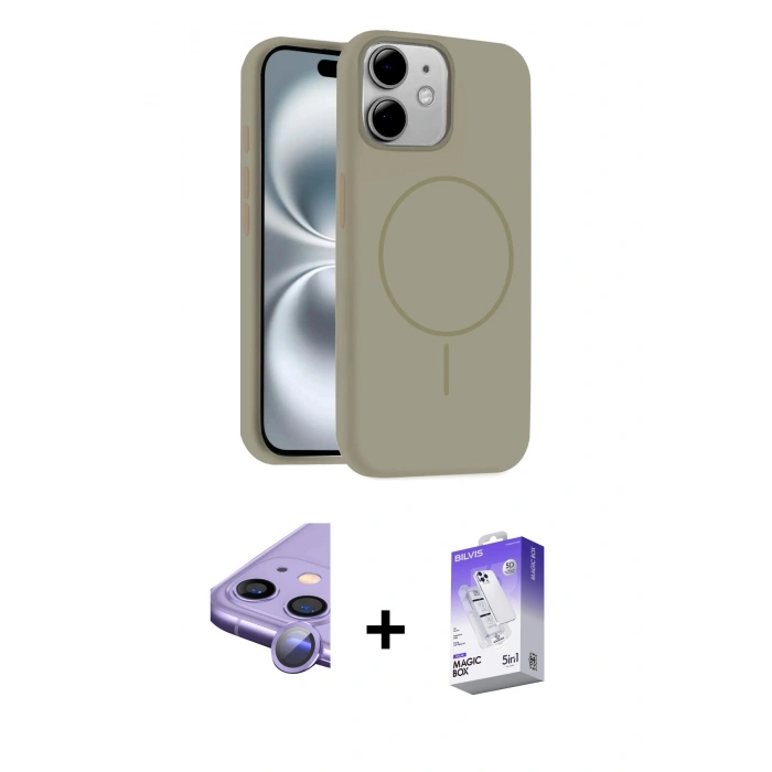 MARSİLYAN™- iPhone 11 Kılıf Yankı Form Serisi - Siyah Bilvis 5in1 3D Magic Cam Ekran Koruyucu + Raze Metal Kamera Lens - MR