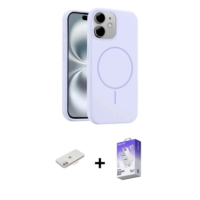 MARSİLYAN™- iPhone 11 Kılıf Yankı Form Serisi - Siyah Bilvis 5in1 3D Magic Cam Ekran Koruyucu + Renkli Kamera Lens Koruma Cam - PE