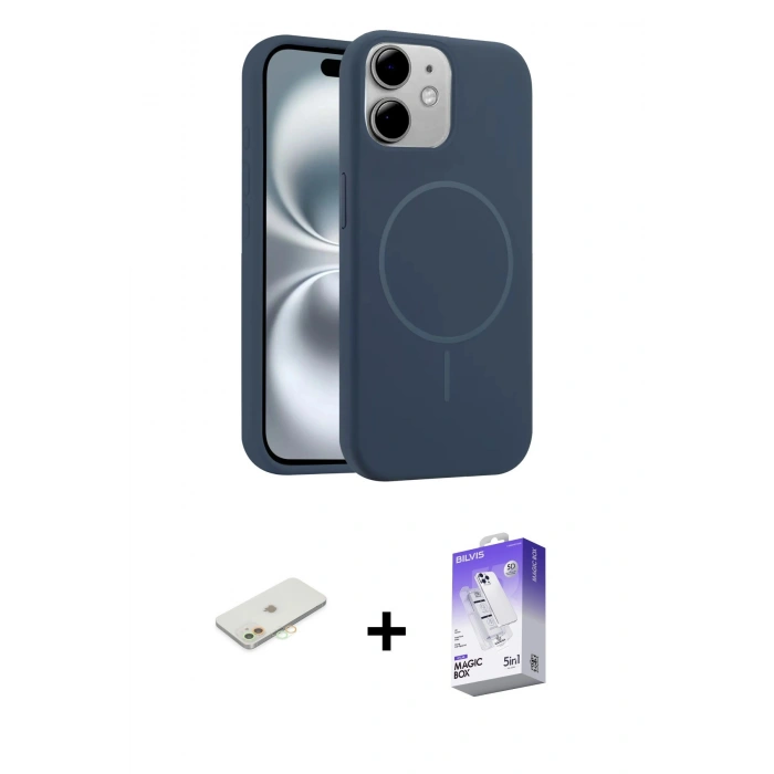 MARSİLYAN™- iPhone 11 Kılıf Yankı Form Serisi - Siyah Bilvis 5in1 3D Magic Cam Ekran Koruyucu + Renkli Kamera Lens Koruma Cam - TU