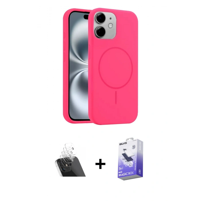 MARSİLYAN™- iPhone 11 Kılıf Yankı Form Serisi - Siyah Bilvis 5in1 5D Magic Hayalet Cam Ekran Koruyucu + Kamera Lens Koruma Cam - SF