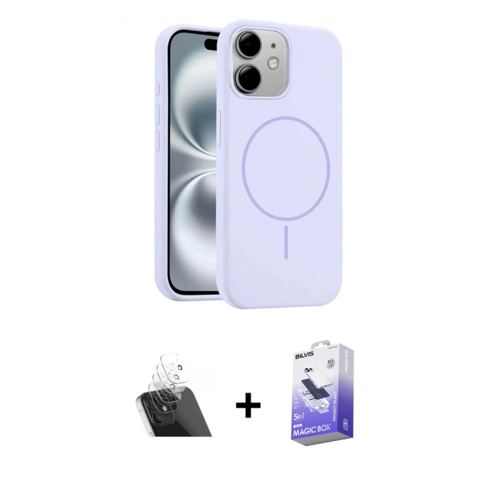 MARSİLYAN™- iPhone 11 Kılıf Yankı Form Serisi - Siyah Bilvis 5in1 5D Magic Hayalet Cam Ekran Koruyucu + Kamera Lens Koruma Cam - SF