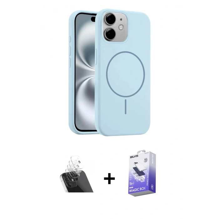 MARSİLYAN™- iPhone 11 Kılıf Yankı Form Serisi - Siyah Bilvis 5in1 5D Magic Hayalet Cam Ekran Koruyucu + Kamera Lens Koruma Cam - SF