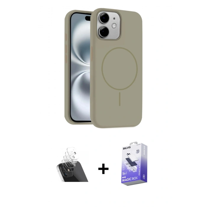 MARSİLYAN™- iPhone 11 Kılıf Yankı Form Serisi - Siyah Bilvis 5in1 5D Magic Hayalet Cam Ekran Koruyucu + Kamera Lens Koruma Cam - SF