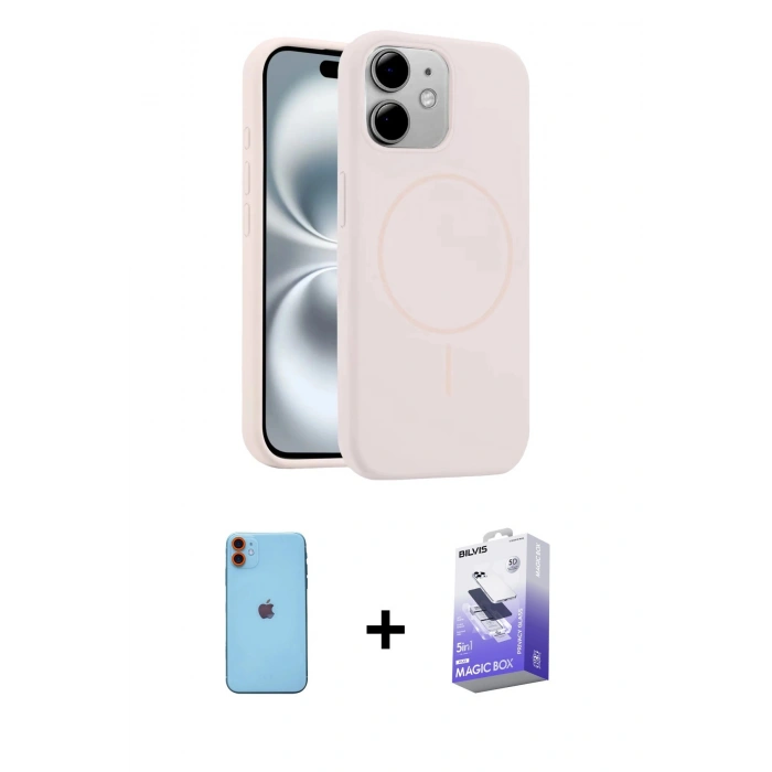 MARSİLYAN™- iPhone 11 Kılıf Yankı Form Serisi - Siyah Bilvis 5in1 5D Magic Hayalet Cam Ekran Koruyucu + Neon Fosforlu Kamera Lens - TU