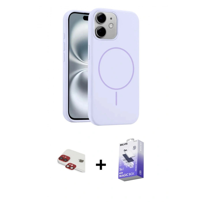 MARSİLYAN™- iPhone 11 Kılıf Yankı Form Serisi - Siyah Bilvis 5in1 5D Magic Hayalet Cam Ekran Koruyucu + Pers Alüminyum Kamera Lens - KI