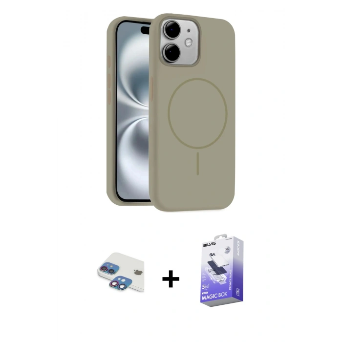 MARSİLYAN™- iPhone 11 Kılıf Yankı Form Serisi - Siyah Bilvis 5in1 5D Magic Hayalet Cam Ekran Koruyucu + Pers Alüminyum Kamera Lens - GI