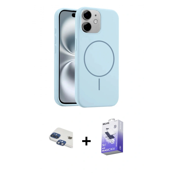 MARSİLYAN™- iPhone 11 Kılıf Yankı Form Serisi - Siyah Bilvis 5in1 5D Magic Hayalet Cam Ekran Koruyucu + Pers Alüminyum Kamera Lens - LT