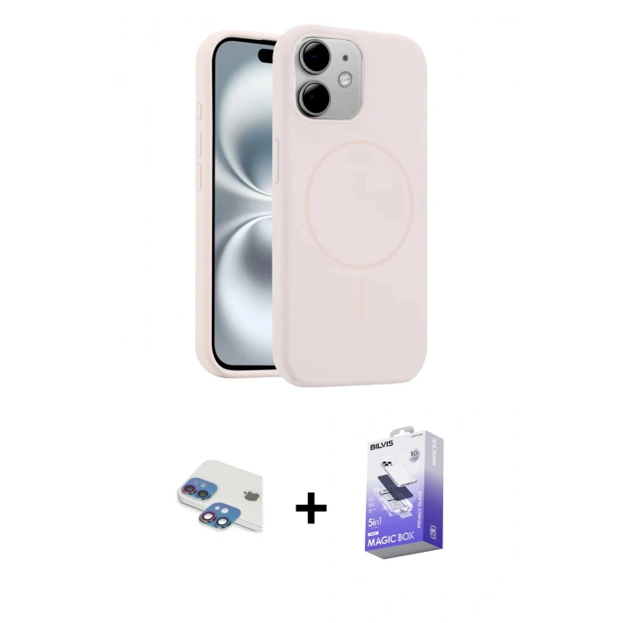 MARSİLYAN™- iPhone 11 Kılıf Yankı Form Serisi - Siyah Bilvis 5in1 5D Magic Hayalet Cam Ekran Koruyucu + Pers Alüminyum Kamera Lens - GI