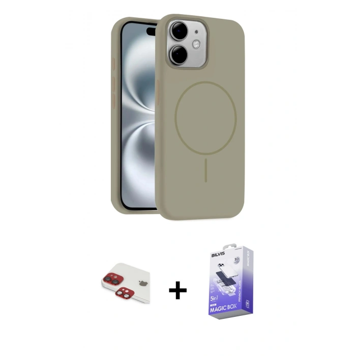 MARSİLYAN™- iPhone 11 Kılıf Yankı Form Serisi - Siyah Bilvis 5in1 5D Magic Hayalet Cam Ekran Koruyucu + Pers Alüminyum Kamera Lens - KI