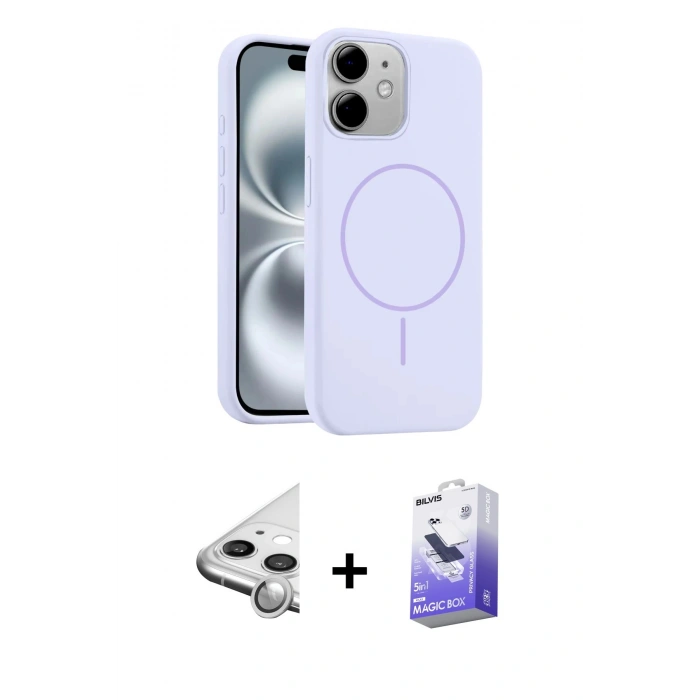 MARSİLYAN™- iPhone 11 Kılıf Yankı Form Serisi - Siyah Bilvis 5in1 5D Magic Hayalet Cam Ekran Koruyucu + Raze Metal Kamera Lens - GS