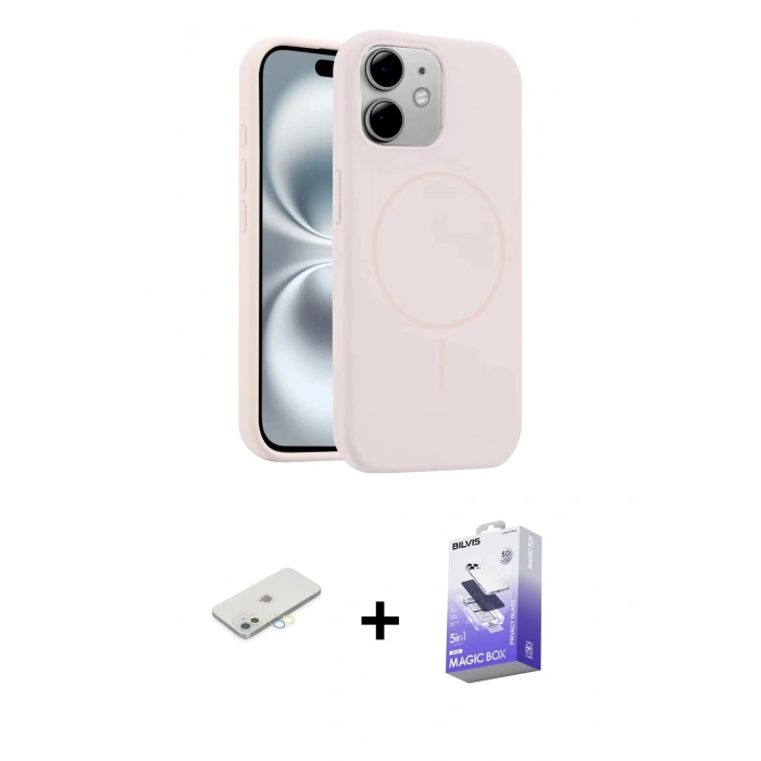 MARSİLYAN™- iPhone 11 Kılıf Yankı Form Serisi - Siyah Bilvis 5in1 5D Magic Hayalet Cam Ekran Koruyucu + Renkli Kamera Lens Koruma Cam - SI