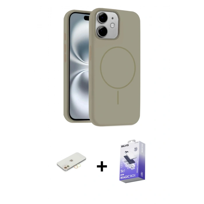 MARSİLYAN™- iPhone 11 Kılıf Yankı Form Serisi - Siyah Bilvis 5in1 5D Magic Hayalet Cam Ekran Koruyucu + Renkli Kamera Lens Koruma Cam - SI