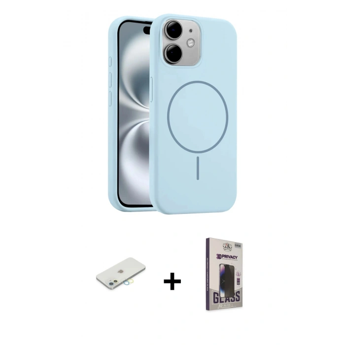 MARSİLYAN™- iPhone 11 Kılıf Yankı Form Serisi - Siyah Bilvis Hayalet Cam Ekran Koruyucu + Renkli Kamera Lens Koruma Cam - SI