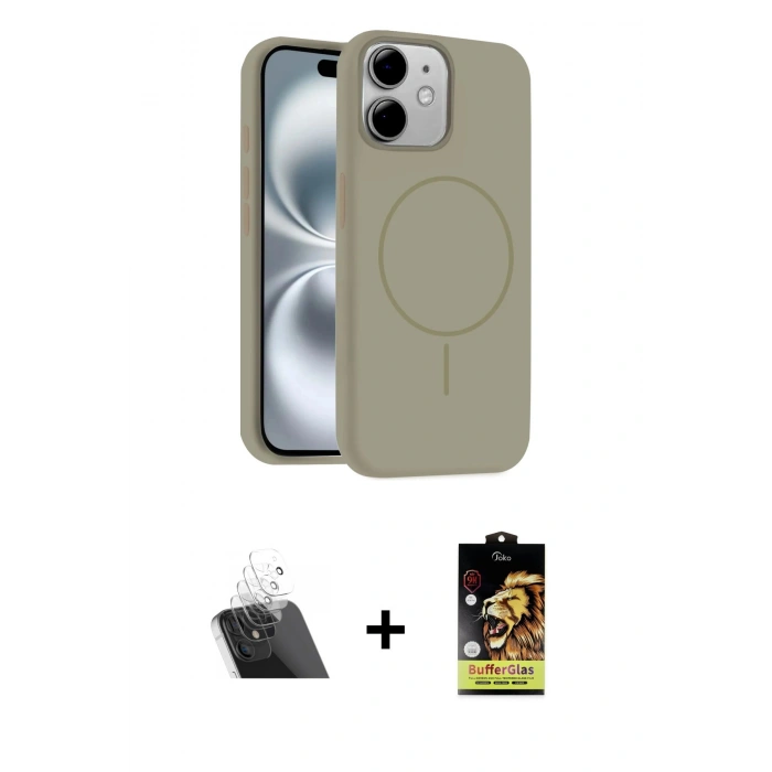 MARSİLYAN™- iPhone 11 Kılıf Yankı Form Serisi - Siyah Buffer Cam Ekran Koruyucu + Kamera Lens Koruma Cam - SF