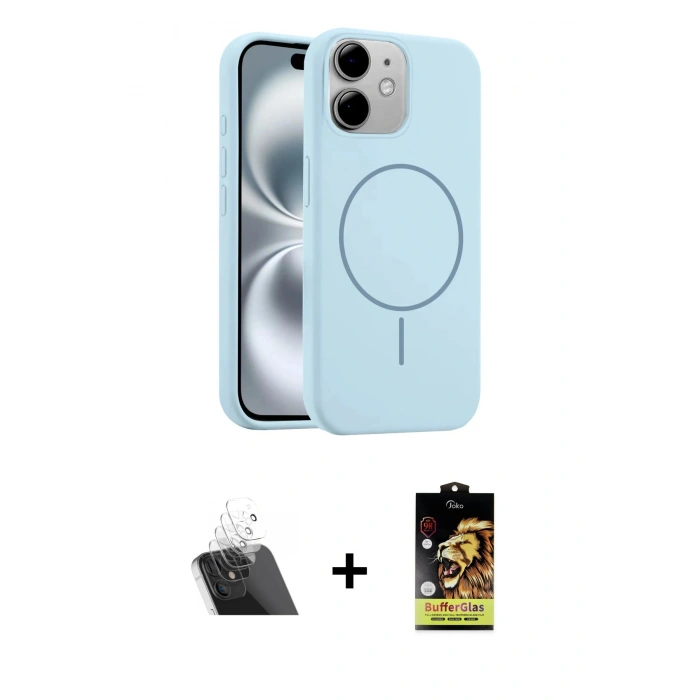 MARSİLYAN™- iPhone 11 Kılıf Yankı Form Serisi - Siyah Buffer Cam Ekran Koruyucu + Kamera Lens Koruma Cam - SF