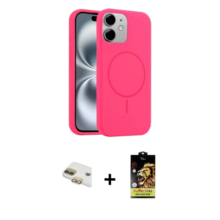 MARSİLYAN™- iPhone 11 Kılıf Yankı Form Serisi - Siyah Buffer Cam Ekran Koruyucu + Pers Alüminyum Kamera Lens - GD