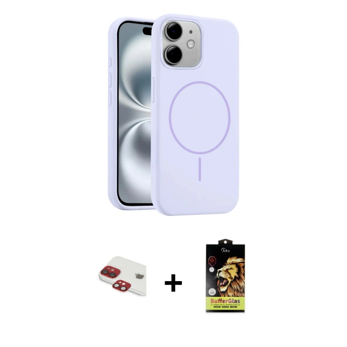 MARSİLYAN™- iPhone 11 Kılıf Yankı Form Serisi - Siyah Buffer Cam Ekran Koruyucu + Pers Alüminyum Kamera Lens - KI