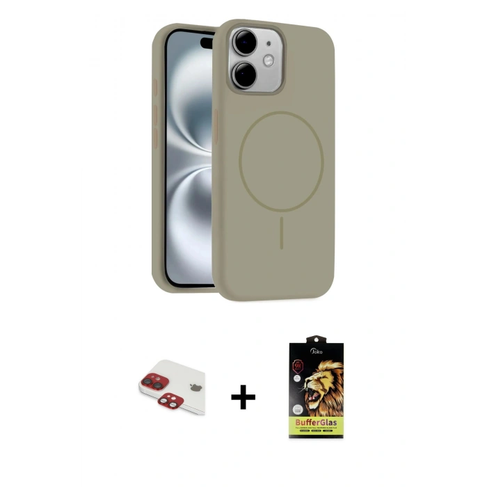 MARSİLYAN™- iPhone 11 Kılıf Yankı Form Serisi - Siyah Buffer Cam Ekran Koruyucu + Pers Alüminyum Kamera Lens - KI