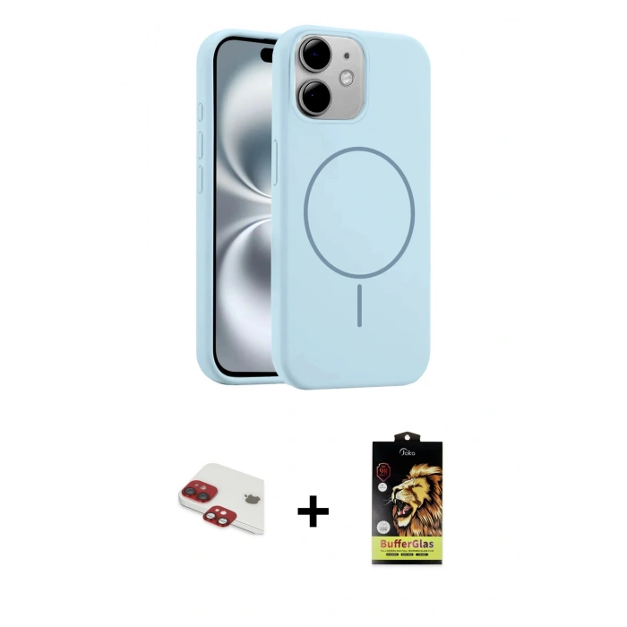 MARSİLYAN™- iPhone 11 Kılıf Yankı Form Serisi - Siyah Buffer Cam Ekran Koruyucu + Pers Alüminyum Kamera Lens - KI