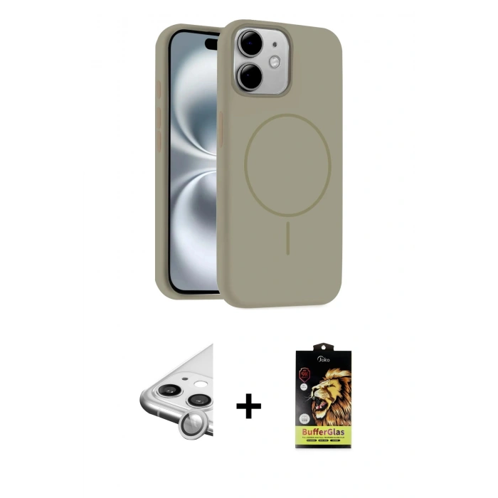 MARSİLYAN™- iPhone 11 Kılıf Yankı Form Serisi - Siyah Buffer Cam Ekran Koruyucu + Raze Metal Kamera Lens - GS