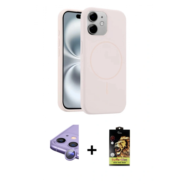 MARSİLYAN™- iPhone 11 Kılıf Yankı Form Serisi - Siyah Buffer Cam Ekran Koruyucu + Raze Metal Kamera Lens - MR