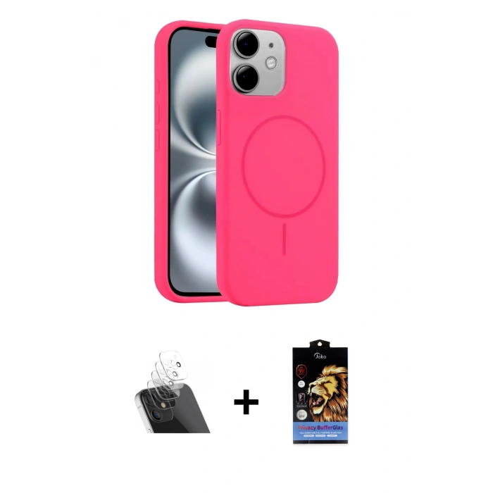 MARSİLYAN™- iPhone 11 Kılıf Yankı Form Serisi - Siyah Buffer Hayalet Cam Ekran Koruyucu + Kamera Lens Koruma Cam - SF