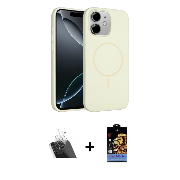 MARSİLYAN™- iPhone 11 Kılıf Yankı Form Serisi - Siyah Buffer Hayalet Cam Ekran Koruyucu + Kamera Lens Koruma Cam - SF