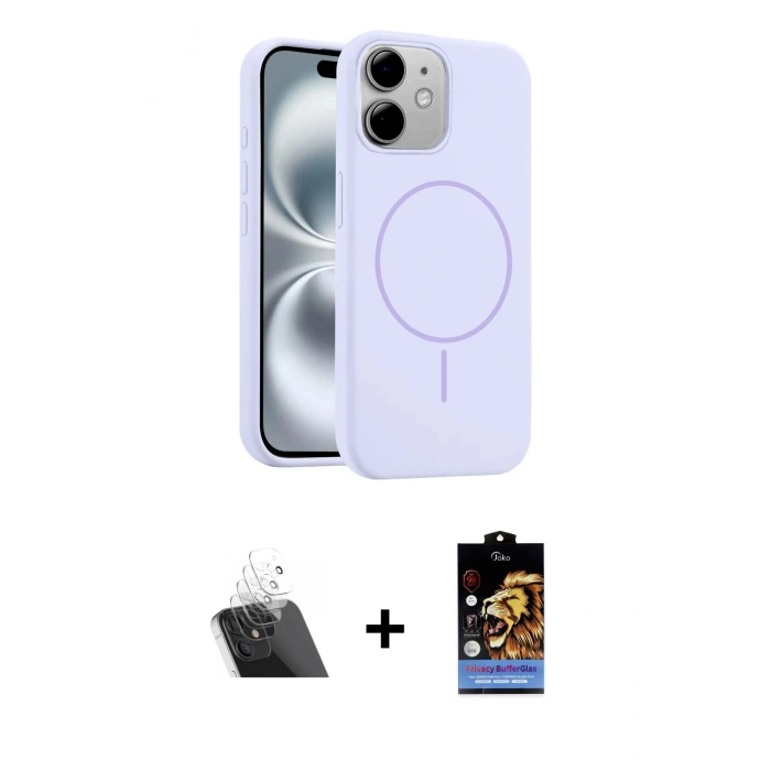 MARSİLYAN™- iPhone 11 Kılıf Yankı Form Serisi - Siyah Buffer Hayalet Cam Ekran Koruyucu + Kamera Lens Koruma Cam - SF