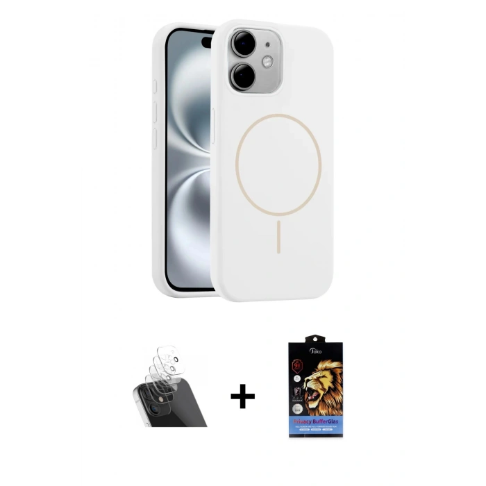 MARSİLYAN™- iPhone 11 Kılıf Yankı Form Serisi - Siyah Buffer Hayalet Cam Ekran Koruyucu + Kamera Lens Koruma Cam - SF