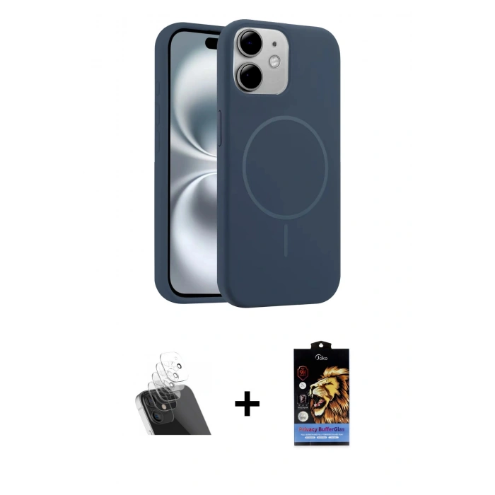 MARSİLYAN™- iPhone 11 Kılıf Yankı Form Serisi - Siyah Buffer Hayalet Cam Ekran Koruyucu + Kamera Lens Koruma Cam - SF