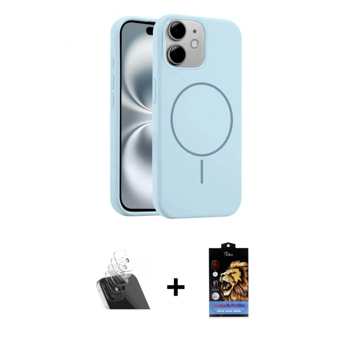 MARSİLYAN™- iPhone 11 Kılıf Yankı Form Serisi - Siyah Buffer Hayalet Cam Ekran Koruyucu + Kamera Lens Koruma Cam - SF