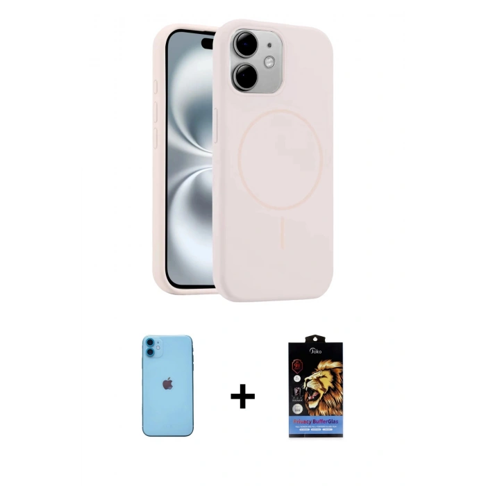 MARSİLYAN™- iPhone 11 Kılıf Yankı Form Serisi - Siyah Buffer Hayalet Cam Ekran Koruyucu + Neon Fosforlu Kamera Lens - MI