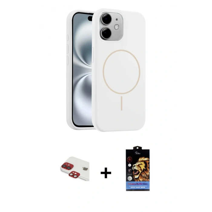 MARSİLYAN™- iPhone 11 Kılıf Yankı Form Serisi - Siyah Buffer Hayalet Cam Ekran Koruyucu + Pers Alüminyum Kamera Lens - KI