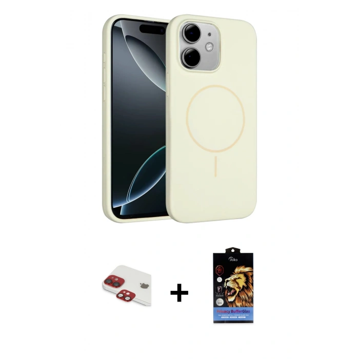 MARSİLYAN™- iPhone 11 Kılıf Yankı Form Serisi - Siyah Buffer Hayalet Cam Ekran Koruyucu + Pers Alüminyum Kamera Lens - KI