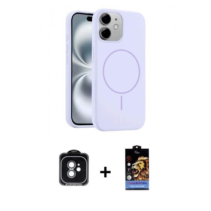 MARSİLYAN™- iPhone 11 Kılıf Yankı Form Serisi - Siyah Buffer Hayalet Cam Ekran Koruyucu + PVD Metal Kamera Lens - YL
