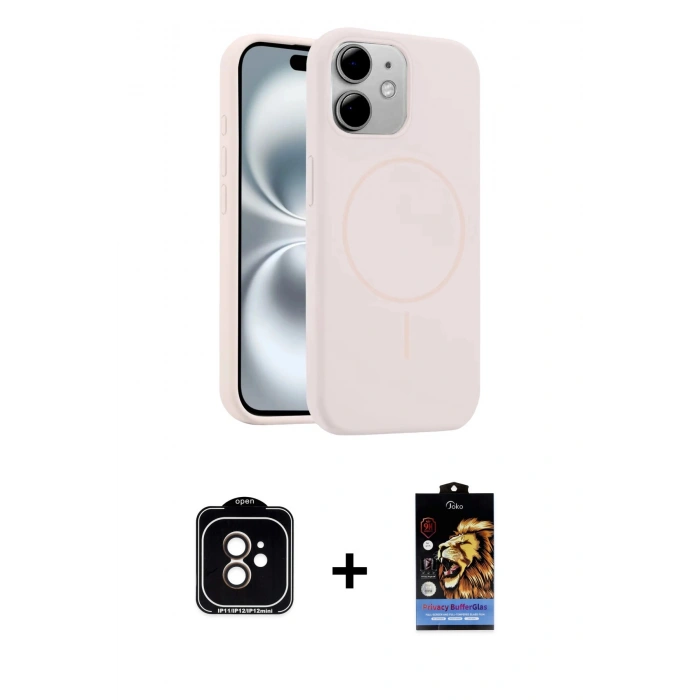 MARSİLYAN™- iPhone 11 Kılıf Yankı Form Serisi - Siyah Buffer Hayalet Cam Ekran Koruyucu + PVD Metal Kamera Lens - TU