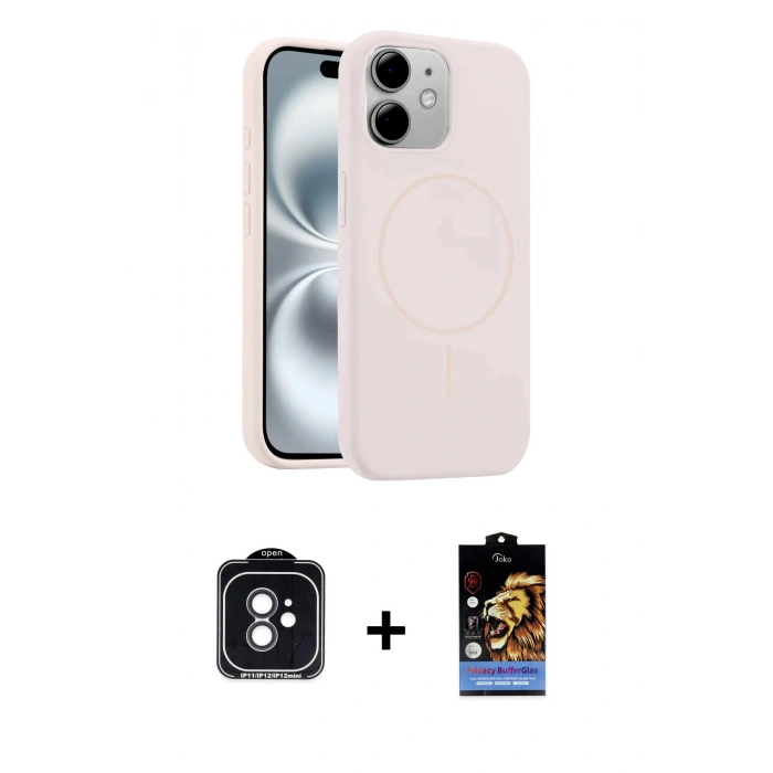 MARSİLYAN™- iPhone 11 Kılıf Yankı Form Serisi - Siyah Buffer Hayalet Cam Ekran Koruyucu + PVD Metal Kamera Lens - SH