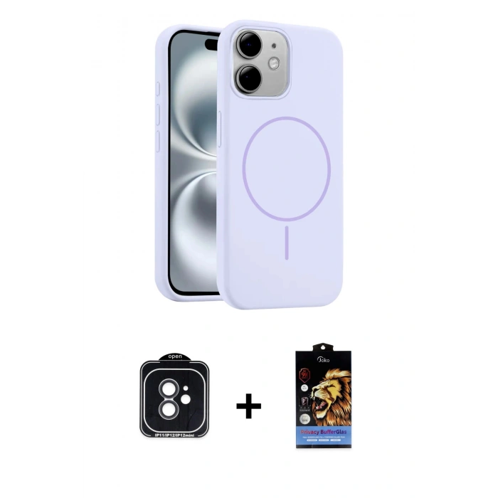 MARSİLYAN™- iPhone 11 Kılıf Yankı Form Serisi - Siyah Buffer Hayalet Cam Ekran Koruyucu + PVD Metal Kamera Lens - SH