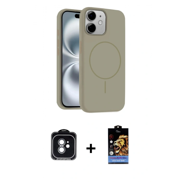 MARSİLYAN™- iPhone 11 Kılıf Yankı Form Serisi - Siyah Buffer Hayalet Cam Ekran Koruyucu + PVD Metal Kamera Lens - YL