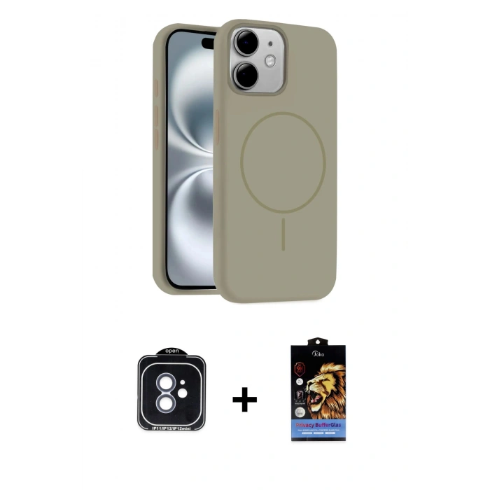 MARSİLYAN™- iPhone 11 Kılıf Yankı Form Serisi - Siyah Buffer Hayalet Cam Ekran Koruyucu + PVD Metal Kamera Lens - MI