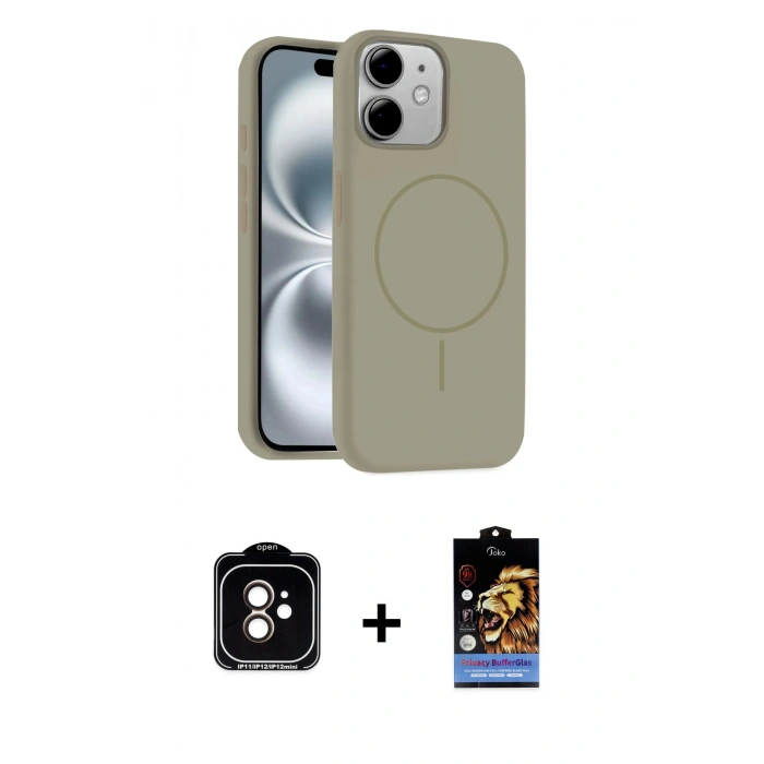 MARSİLYAN™- iPhone 11 Kılıf Yankı Form Serisi - Siyah Buffer Hayalet Cam Ekran Koruyucu + PVD Metal Kamera Lens - TU