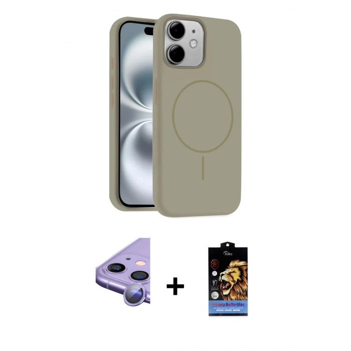 MARSİLYAN™- iPhone 11 Kılıf Yankı Form Serisi - Siyah Buffer Hayalet Cam Ekran Koruyucu + Raze Metal Kamera Lens - MR