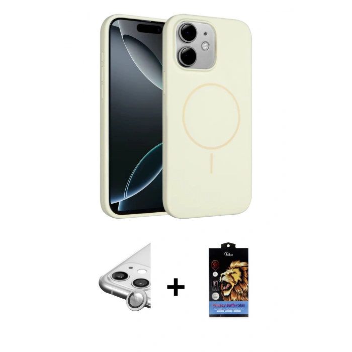 MARSİLYAN™- iPhone 11 Kılıf Yankı Form Serisi - Siyah Buffer Hayalet Cam Ekran Koruyucu + Raze Metal Kamera Lens - GS