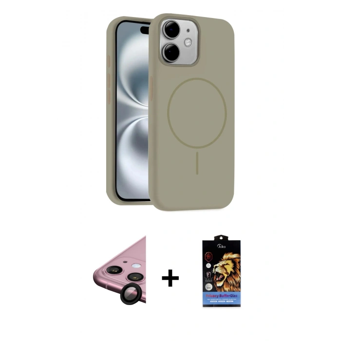 MARSİLYAN™- iPhone 11 Kılıf Yankı Form Serisi - Siyah Buffer Hayalet Cam Ekran Koruyucu + Raze Metal Kamera Lens - SH