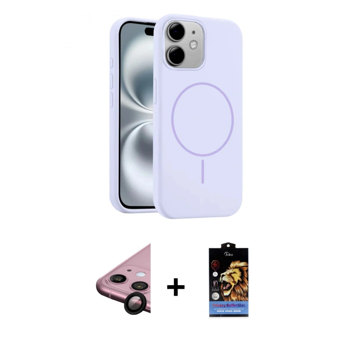 MARSİLYAN™- iPhone 11 Kılıf Yankı Form Serisi - Siyah Buffer Hayalet Cam Ekran Koruyucu + Raze Metal Kamera Lens - SH