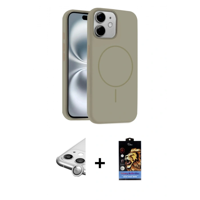 MARSİLYAN™- iPhone 11 Kılıf Yankı Form Serisi - Siyah Buffer Hayalet Cam Ekran Koruyucu + Raze Metal Kamera Lens - GS