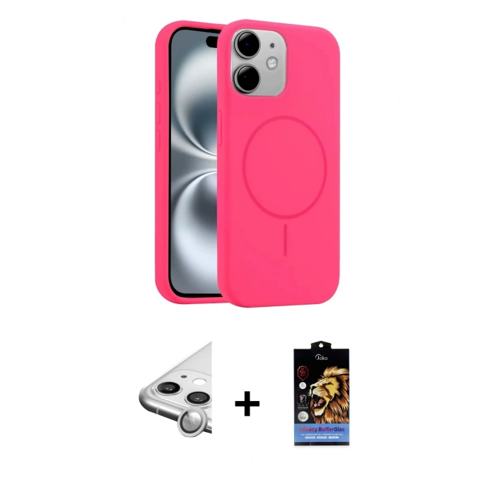 MARSİLYAN™- iPhone 11 Kılıf Yankı Form Serisi - Siyah Buffer Hayalet Cam Ekran Koruyucu + Raze Metal Kamera Lens - GS