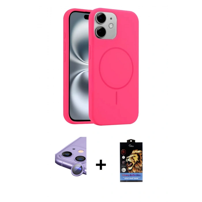 MARSİLYAN™- iPhone 11 Kılıf Yankı Form Serisi - Siyah Buffer Hayalet Cam Ekran Koruyucu + Raze Metal Kamera Lens - MR