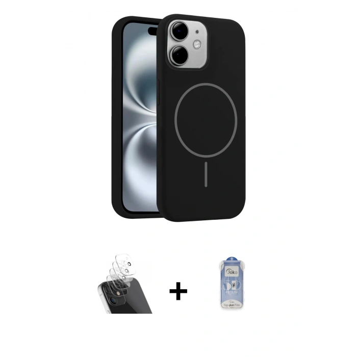 MARSİLYAN™- iPhone 11 Kılıf Yankı Form Serisi - Siyah Joko Magic 5D Cam + Kamera Lens Koruma Cam - SF